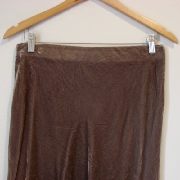 Banana Republic Taupe Velvet Midi Slip Skirt Gray Brown Flared Party Size Small - Picture 10 of 13